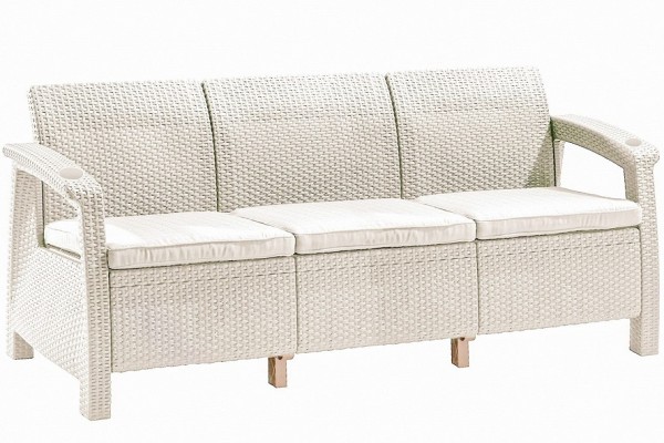 Трёхместный диван  Yalta Sofa 3 Seat белый купить в Великом Устюге