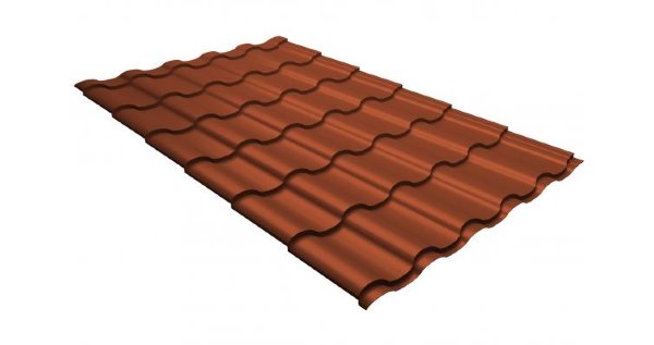 Металлочерепица кредо GL 0,5 GreenСoat Pural RR 750 кирпично-красный (RAL 8004 терракота) купить в Великом Устюге