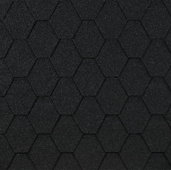Гибкая черепица EURASIA Docke, Коллекция ШЕСТИГРАННИК Чёрный купить в Великом Устюге