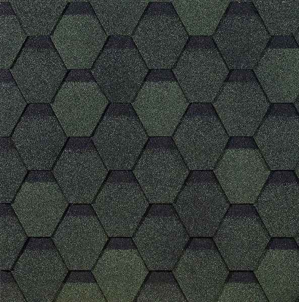 Гибкая черепица EURASIA Docke, Коллекция ШЕСТИГРАННИК Зелёный купить в Великом Устюге