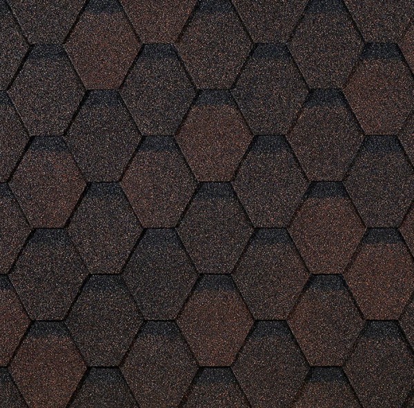 Гибкая черепица EURASIA Docke, Коллекция ШЕСТИГРАННИК Коричневый купить в Великом Устюге