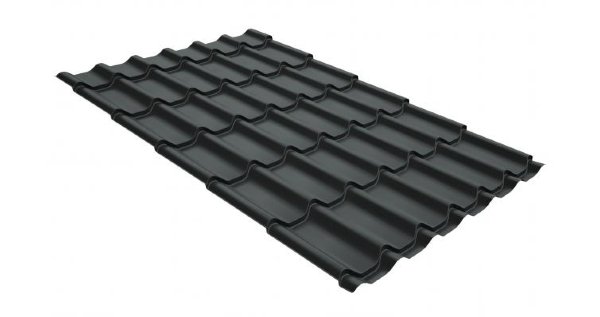 Металлочерепица классик GL 0,5 GreenCoat Pural Matt RR 23 темно-серый (RAL 7024 мокрый асфальт) купить в Великом Устюге