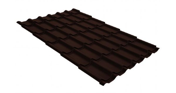 Металлочерепица классик GL 0,5 GreenCoat Pural Matt RR 887 шоколадно-коричневый (RAL 8017 шоколад) купить в Великом Устюге