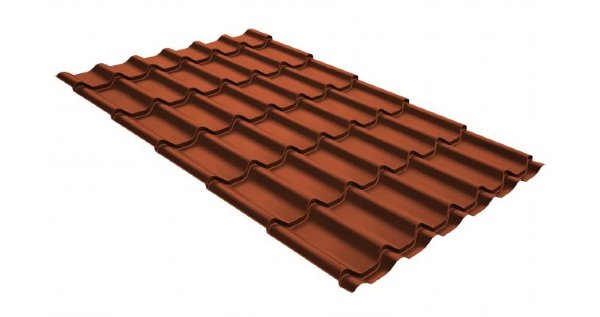 Металлочерепица классик GL 0,5 GreenCoat Pural RR 750 кирпично-красный (RAL 8004 терракота) купить в Великом Устюге