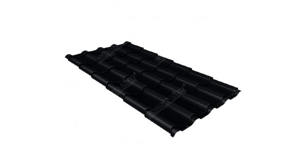 Металлочерепица камея 0,45 Drap RAL 9005 черный купить в Великом Устюге