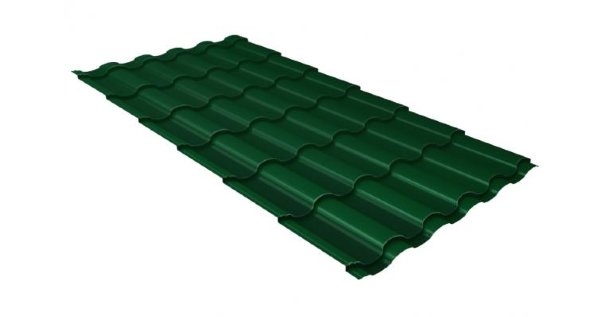 Металлочерепица кредо 0,5 Satin RAL 6005 зеленый мох купить в Великом Устюге