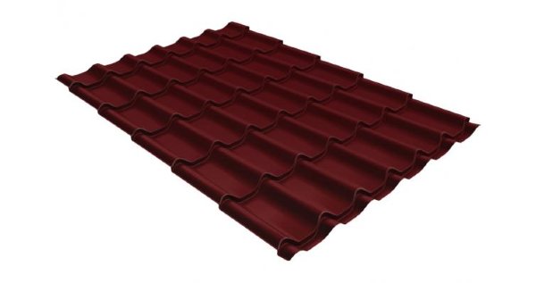 Металлочерепица классик GL 0,5 Velur20 RAL 3005 красное вино купить в Великом Устюге