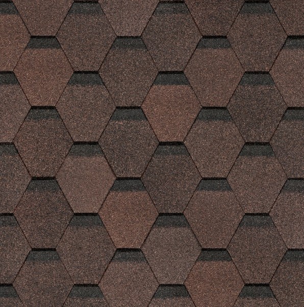 Гибкая черепица Docke, коллекция Шестигранник Коричневый купить в Великом Устюге