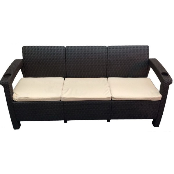 Трёхместный диван  Yalta Sofa 3 Seat венге купить в Великом Устюге