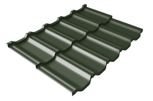 Металлочерепица модульная Квинта Uno Grand Line c 3D резом 0,5 Velur RAL 6020 хромовая зелень купить в Великом Устюге