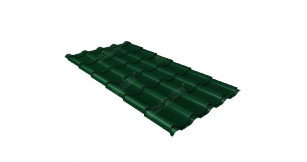Металлочерепица камея 0,5 Satin RAL 6005 зеленый мох купить в Великом Устюге