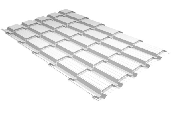 Металлочерепица GL квадро профи 0,5 Satin RAL 9003 сигнальный белый купить в Великом Устюге
