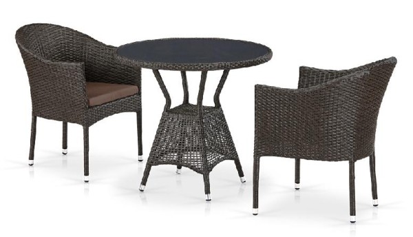 Комплект плетеной мебели AFINA из иск. ротанга T707ANS/Y350-W53 Brown 2Pcs купить в Великом Устюге