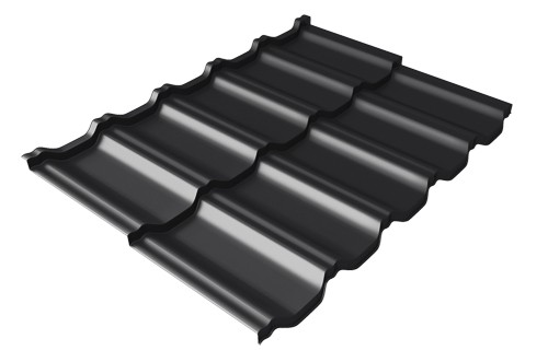 Металлочерепица модульная Квинта Uno Grand Line c 3D резом 0,5 Satin Мatt RAL 9005 черный купить в Великом Устюге