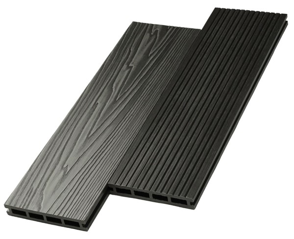 Террасная доска ДПК NanoWood двусторонняя New 3D тиснение + вельвет Графит купить в Великом Устюге