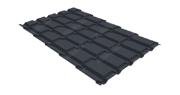 Металлочерепица GL квадро профи 0,5 Satin RAL 7024 мокрый асфальт купить в Великом Устюге