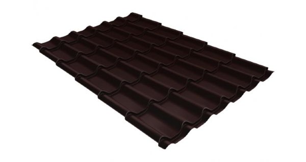 Металлочерепица классик GL 0,5 Velur20 RAL 8017 шоколад купить в Великом Устюге