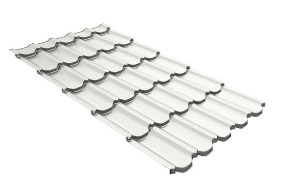 Металлочерепица квинта плюс с 3D резом 0,5 Satin RAL 9003 сигнальный белый купить в Великом Устюге