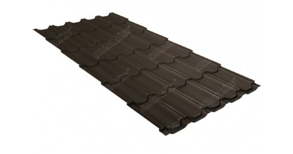 Металлочерепица квинта плюс 0,5 GreenCoat Pural Matt RR 32 темно-коричневый (RAL 8019 серо-коричневый) купить в Великом Устюге