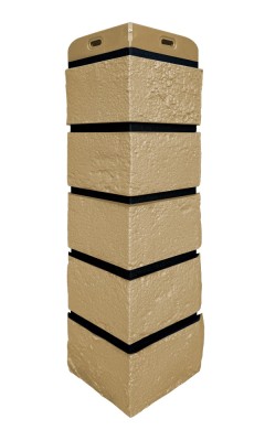 Угол Grand Line состаренный кирпич премиум Песочный (шов RAL 9005)