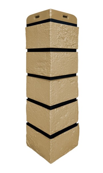 Угол Grand Line состаренный кирпич премиум Песочный (шов RAL 9005) купить в Великом Устюге