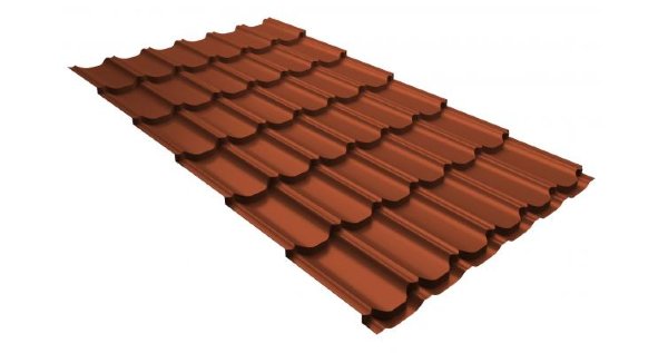 Металлочерепица квинта плюс 0,5 GreenCoat Pural RR 750 кирпично-красный (RAL 8004 терракота) купить в Великом Устюге